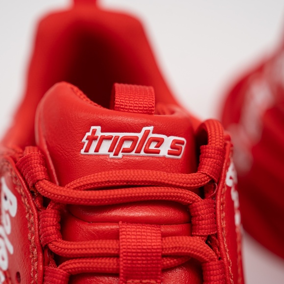 size 8 us 41eu - Balenciaga Triple S All Over Tomato Red White Allover Print - Picture 8 of 14